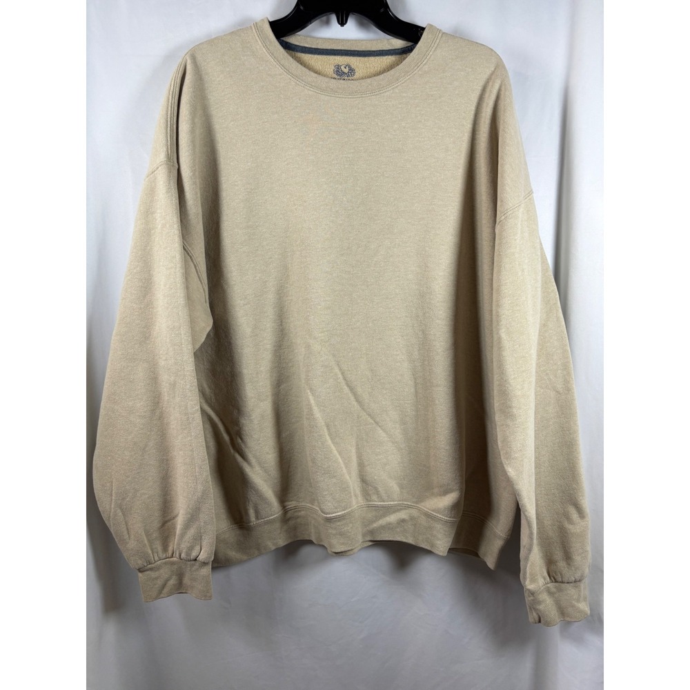 Fruit of the Loom Mens 2XL Oatmeal Heather‎ Tan Crewneck Fleece Sweatshirt